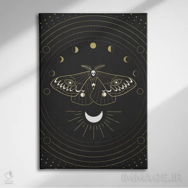 تابلو دکوراتیو مرد پروانه ای ماه اثر امانوئلا کاراتونی - نمای روبهرو روی دیوار