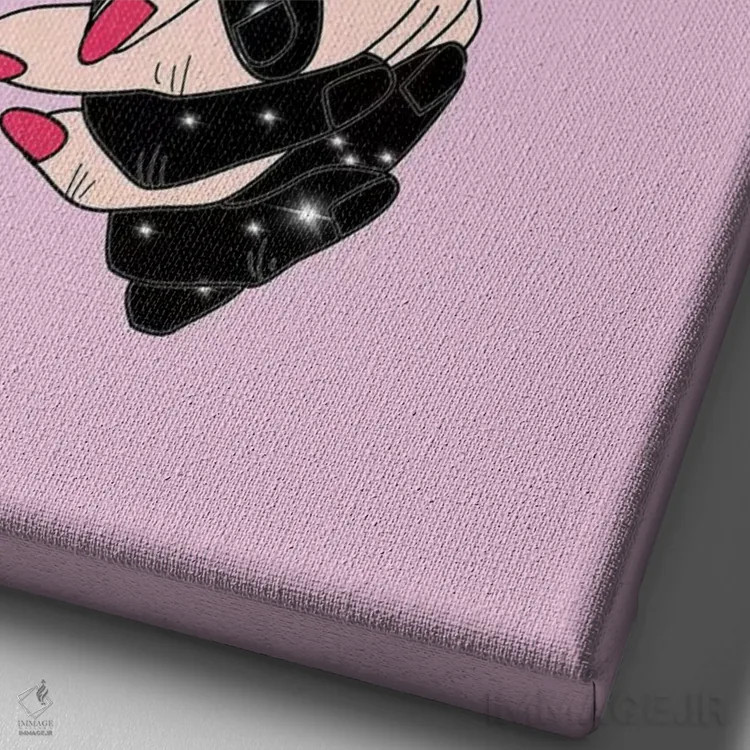 تابلو دکوراتیو با هم اثر امانوئلا کاراتونی - نمای نزدیک بافت بوم