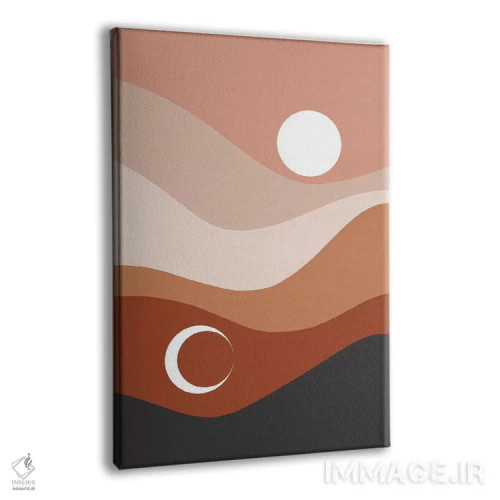 تابلو انتزاعی منظره ماه و خورشید اثر امانوئلا کاراتونی - نمای پرسپکتیو محصول
