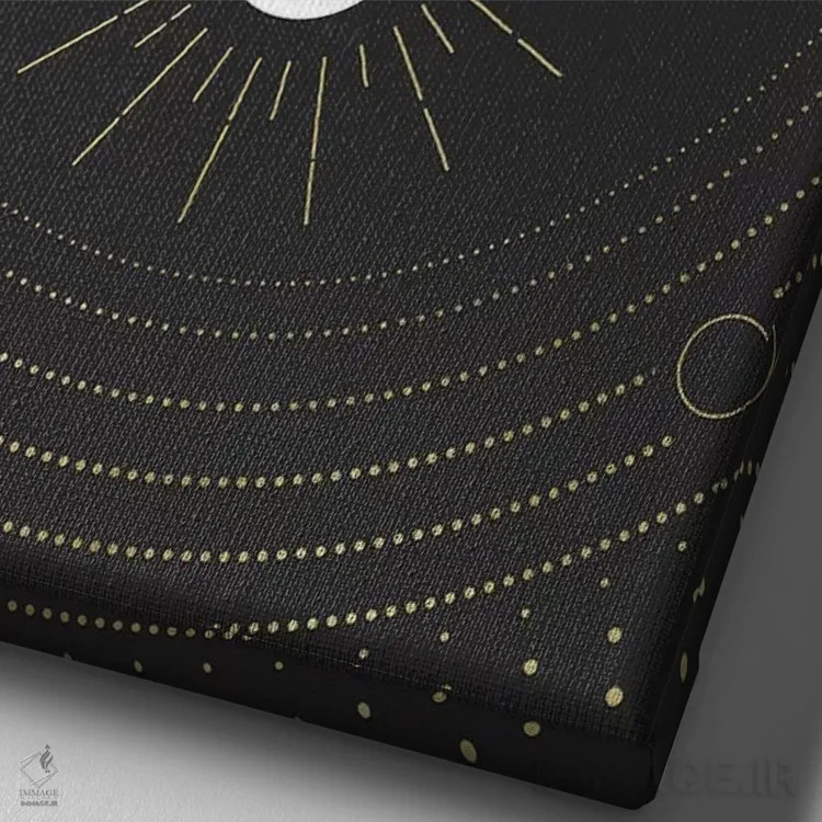 تابلو دکوراتیو مرد پروانه ای ماه اثر امانوئلا کاراتونی - نمای نزدیک بافت بوم