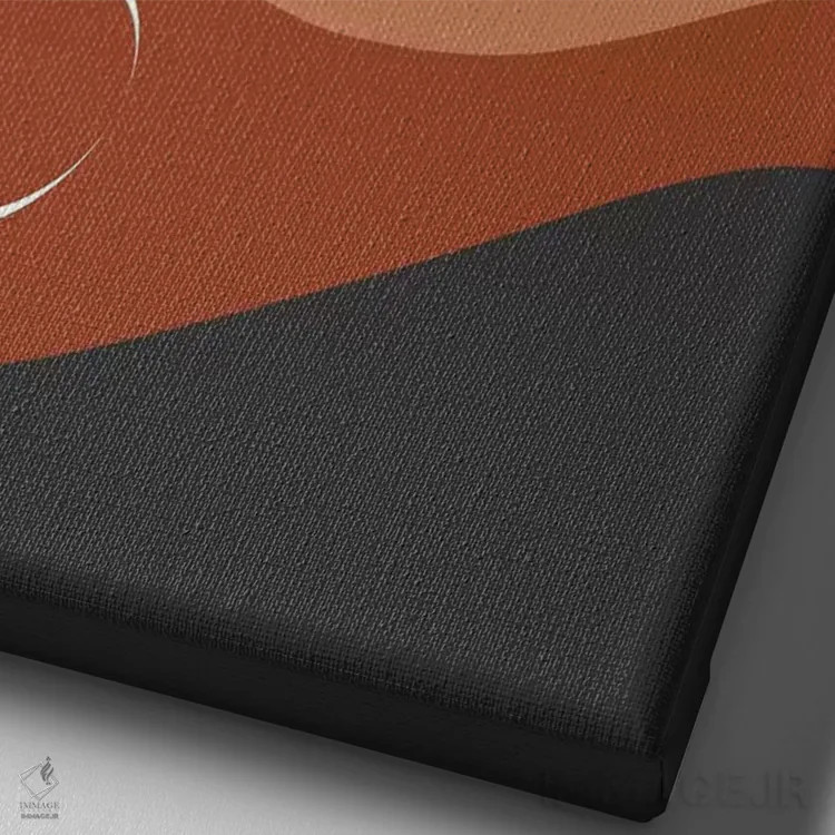 تابلو انتزاعی منظره ماه و خورشید اثر امانوئلا کاراتونی - نمای نزدیک بافت بوم