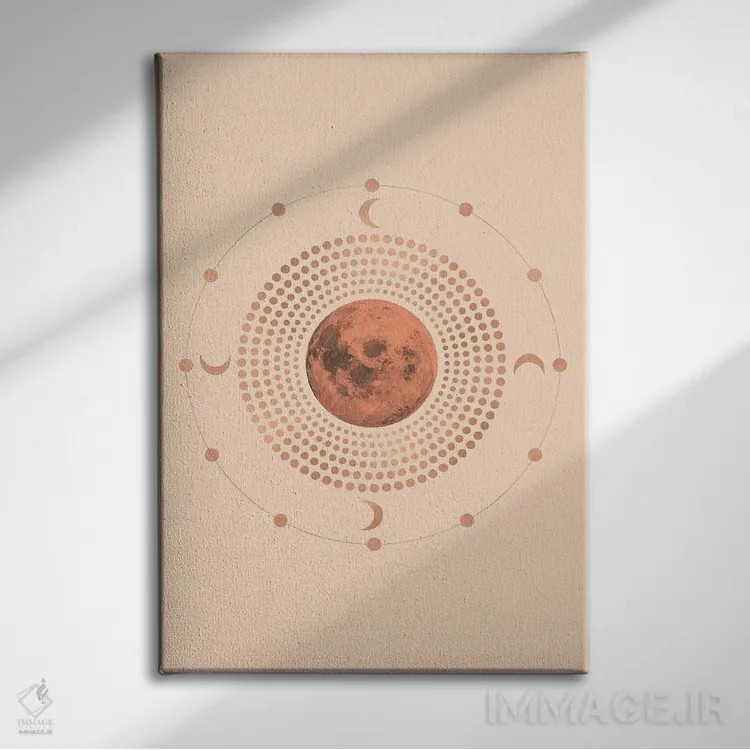 تابلو مینیمال ماه لطیف اثر امانوئلا کاراتونی - نمای روبهرو روی دیوار