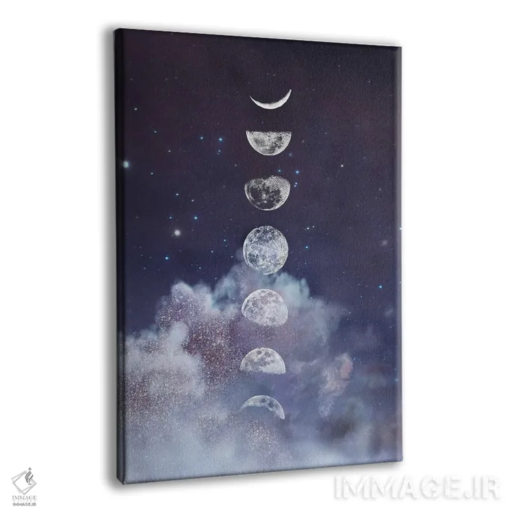 تابلو دکوراتیو ماه در آسمان با الماس ها اثر امانوئلا کاراتونی - نمای پرسپکتیو محصول