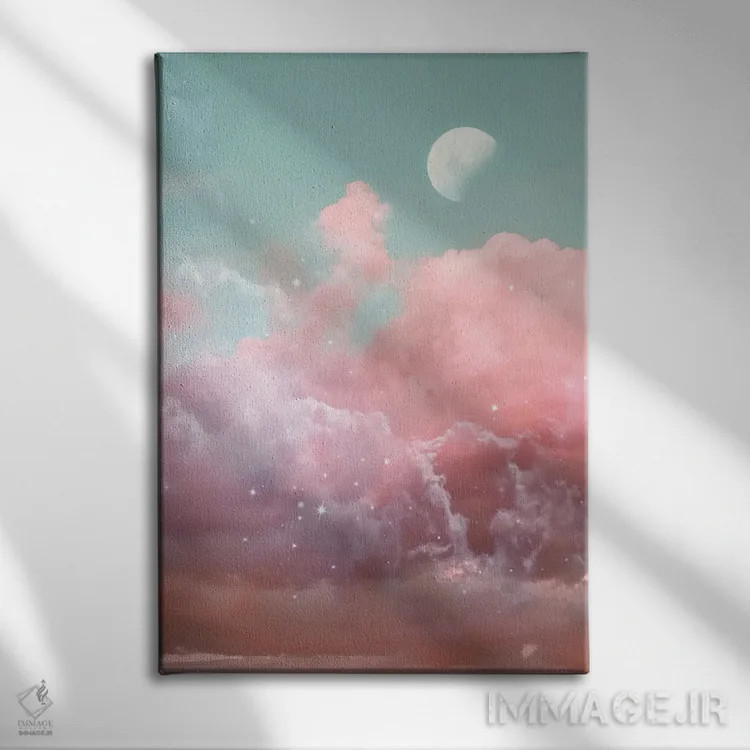 تابلو دکوراتیو ماه تنها اثر امانوئلا کاراتونی - نمای روبهرو روی دیوار