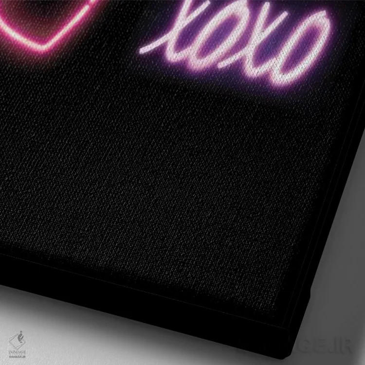 تابلو مدرن تم ولنتاین اثر امانوئلا کاراتونی - نمای نزدیک بافت بوم