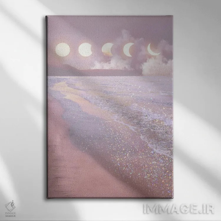 تابلو مدرن ساحل درخشان اثر امانوئلا کاراتونی - نمای روبهرو روی دیوار