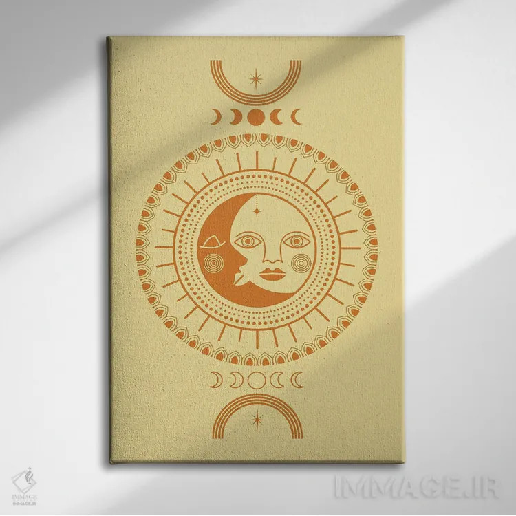 تابلو دکوراتیو ماه یا خورشید اثر امانوئلا کاراتونی - نمای روبهرو روی دیوار