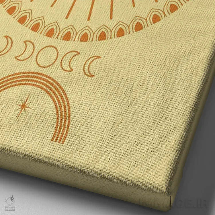 تابلو دکوراتیو ماه یا خورشید اثر امانوئلا کاراتونی - نمای نزدیک بافت بوم