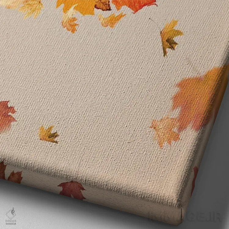 تابلو دکوراتیو تم ماه پاییزی اثر امانوئلا کاراتونی - نمای نزدیک بافت بوم