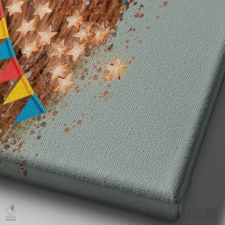 تابلو دکوراتیو کریسمس آلپاکا اثر امانوئلا کاراتونی - نمای نزدیک بافت بوم