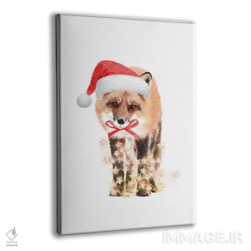 تابلو دکوراتیو روباه کریسمسی اثر امانوئلا کاراتونی - نمای پرسپکتیو محصول