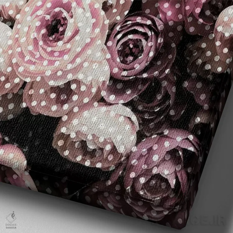 تابلو مدرن گل ها با خال خال اثر امانوئلا کاراتونی - نمای نزدیک بافت بوم