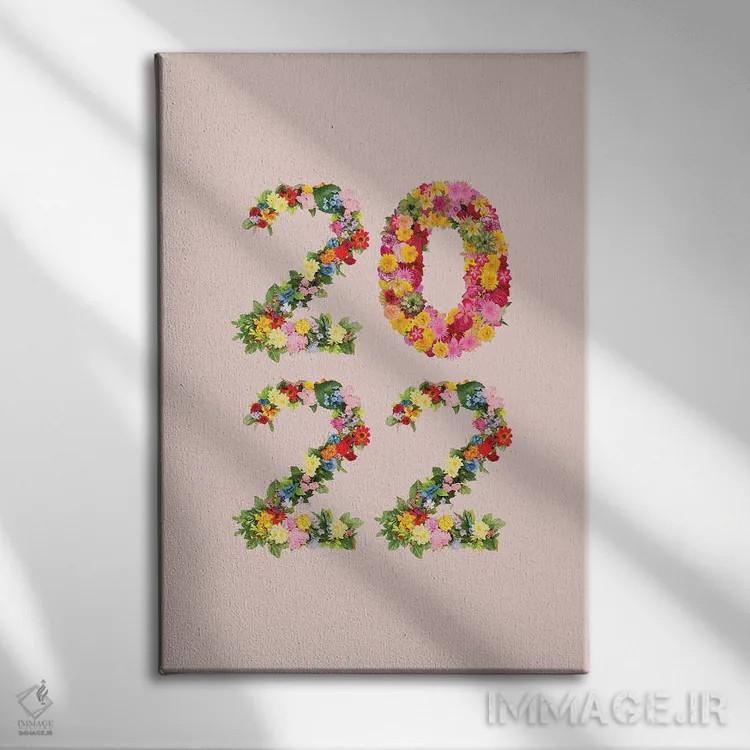 تابلو مدرن سال ۲۰۲۲ با گل ها اثر امانوئلا کاراتونی - نمای روبهرو روی دیوار