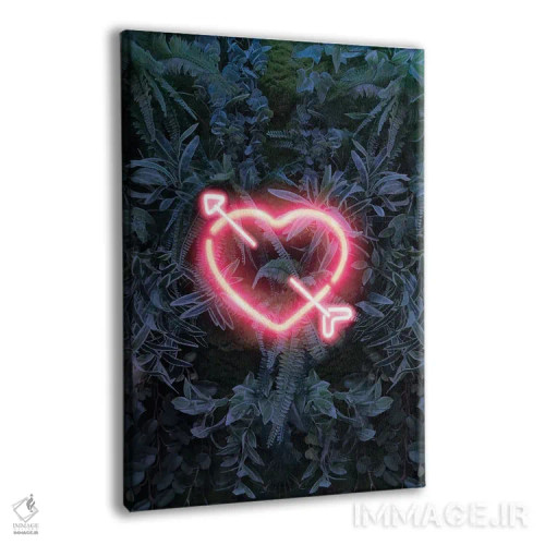 تابلو دکوراتیو قلب نئونی در جنگل اثر امانوئلا کاراتونی - نمای پرسپکتیو محصول