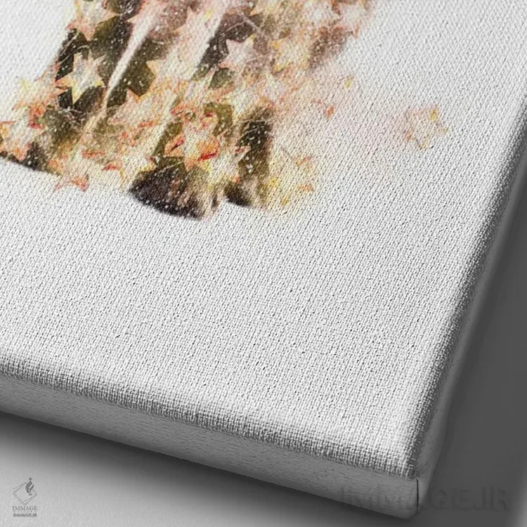 تابلو دکوراتیو روباه کریسمسی اثر امانوئلا کاراتونی - نمای نزدیک بافت بوم