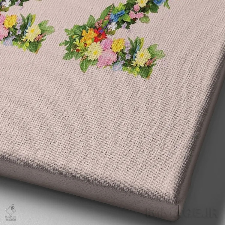 تابلو مدرن سال ۲۰۲۲ با گل ها اثر امانوئلا کاراتونی - نمای نزدیک بافت بوم