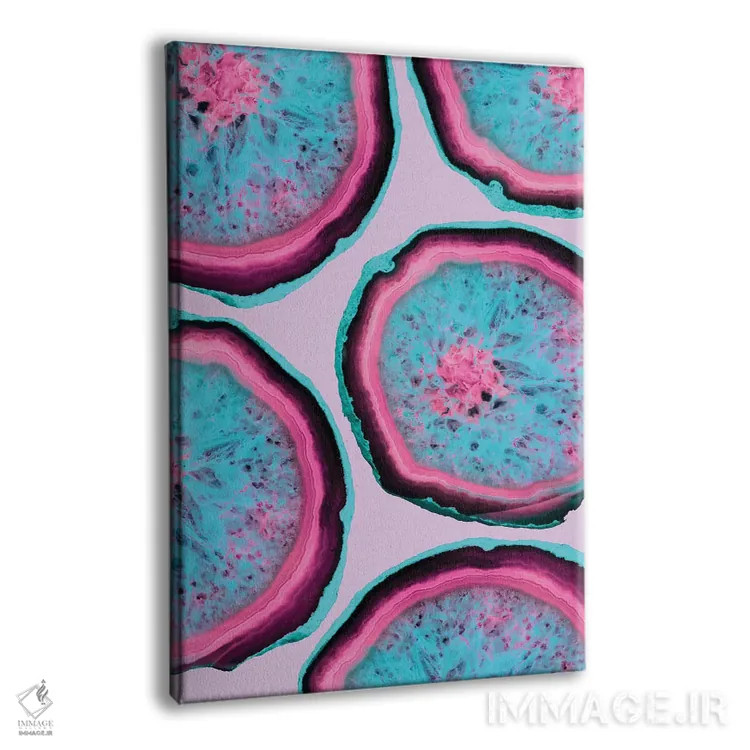 تابلو انتزاعی عقیق های فلورسنتی اثر امانوئلا کاراتونی - نمای پرسپکتیو محصول