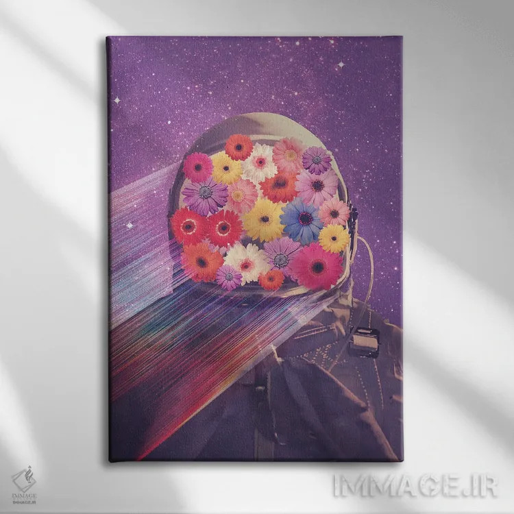 تابلو دکوراتیو گم شده در فضا اثر امانوئلا کاراتونی - نمای روبهرو روی دیوار