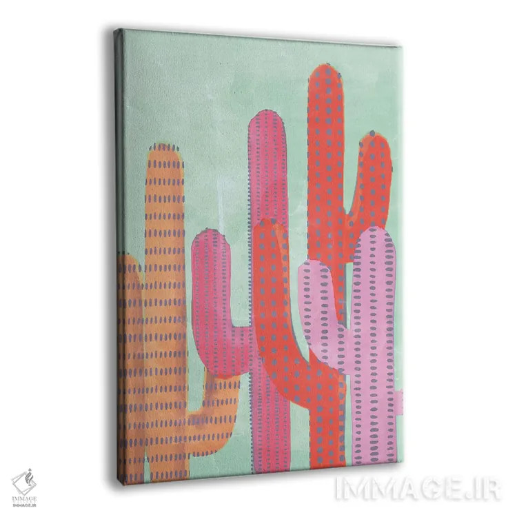 تابلو دکوراتیو کاکتوس بامزه اثر امانوئلا کاراتونی - نمای پرسپکتیو محصول