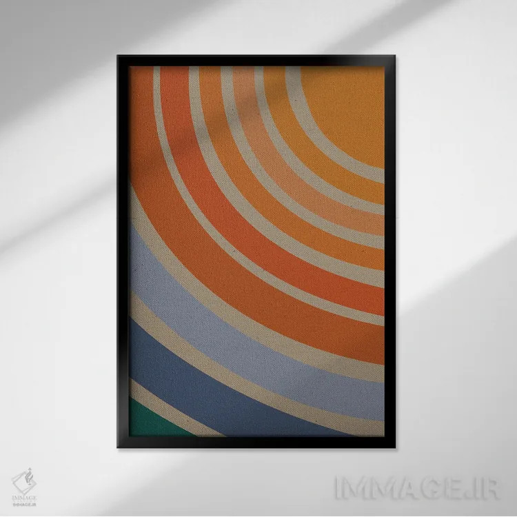 تابلو انتزاعی دنبال خورشید برو اثر امانوئلا کاراتونی - نمای قابدار مشکی