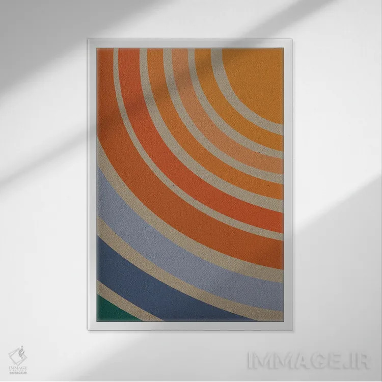 تابلو انتزاعی دنبال خورشید برو اثر امانوئلا کاراتونی - نمای قابدار سفید