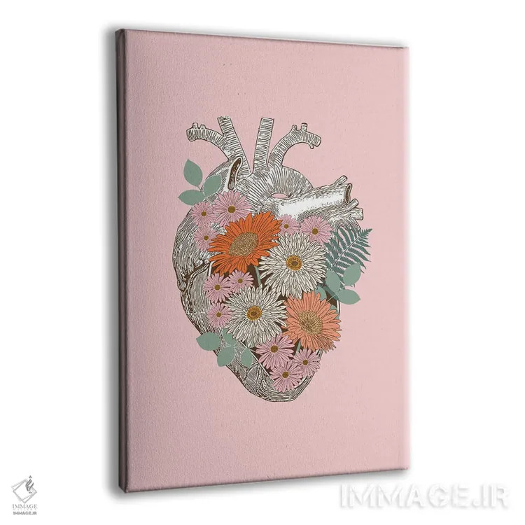 تابلو دکوراتیو قلب گل دار کلاسیک اثر امانوئلا کاراتونی - نمای پرسپکتیو محصول
