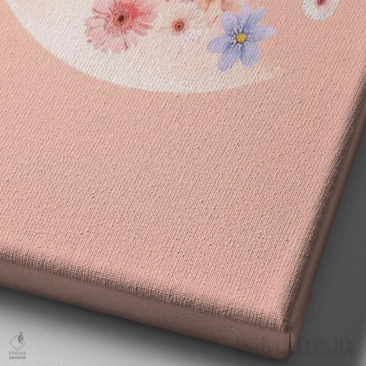 تابلو دکوراتیو ماه گل دار بهاری اثر امانوئلا کاراتونی - نمای نزدیک بافت بوم