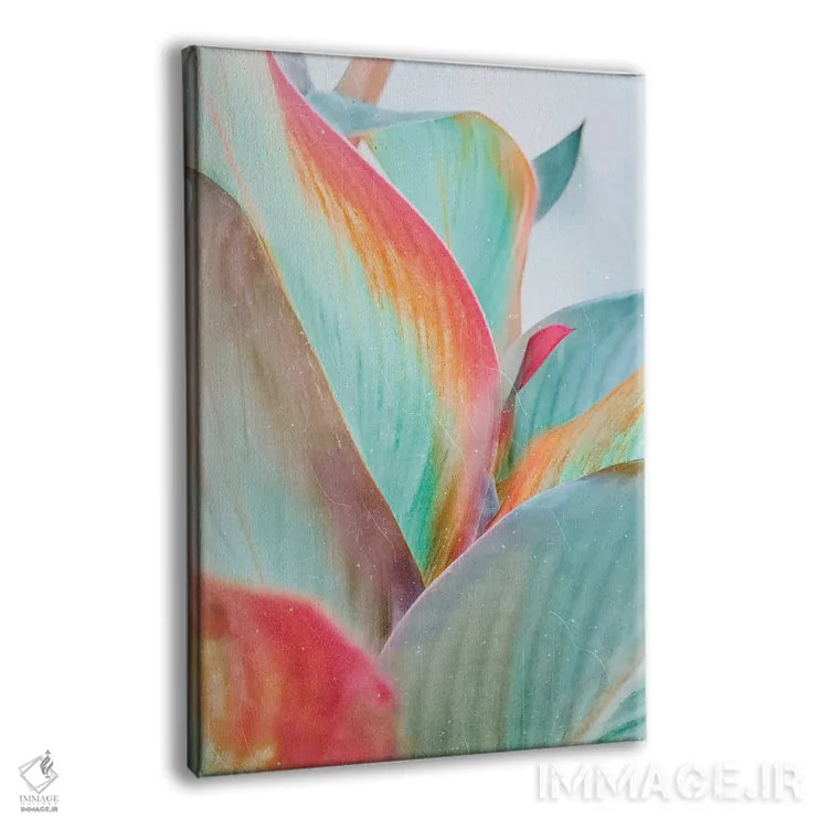تابلو دکوراتیو برگ های پاستلی اثر امانوئلا کاراتونی - نمای پرسپکتیو محصول