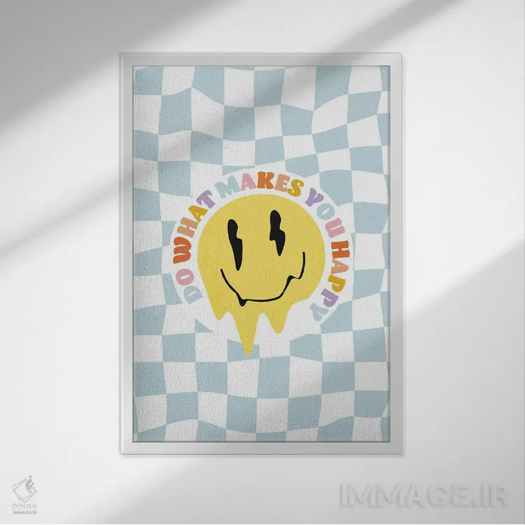 تابلو دکوراتیو کاری را بکن که تو را خوشحال می کند اثر امانوئلا کاراتونی - نمای قابدار سفید