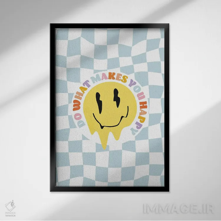 تابلو دکوراتیو کاری را بکن که تو را خوشحال می کند اثر امانوئلا کاراتونی - نمای قابدار مشکی