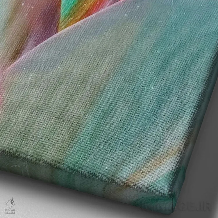 تابلو دکوراتیو برگ های پاستلی اثر امانوئلا کاراتونی - نمای نزدیک بافت بوم