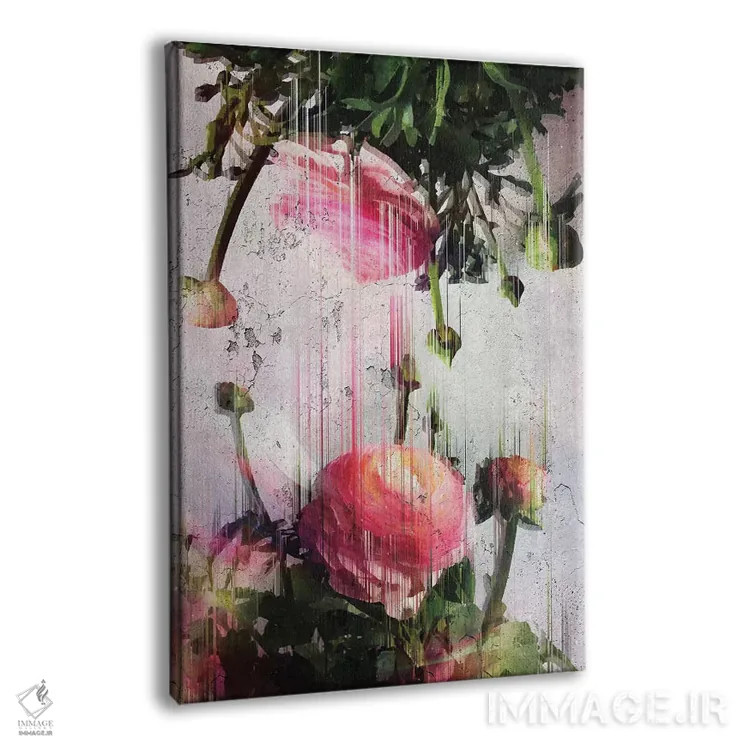 تابلو مدرن گل های کره ای دچار اختلال اثر امانوئلا کاراتونی - نمای پرسپکتیو محصول