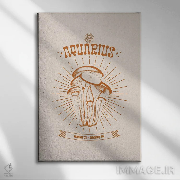 تابلو دکوراتیو قارچ های زودیاک دلو اثر امانوئلا کاراتونی - نمای روبهرو روی دیوار