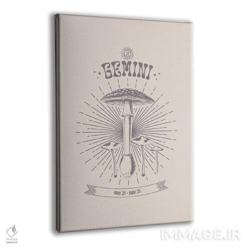 تابلو دکوراتیو قارچ های زودیاک جوزا اثر امانوئلا کاراتونی - نمای پرسپکتیو محصول