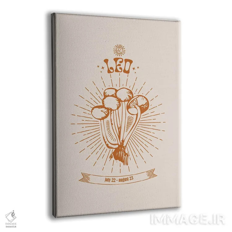 تابلو دکوراتیو قارچ های زودیاک اسد اثر امانوئلا کاراتونی - نمای پرسپکتیو محصول