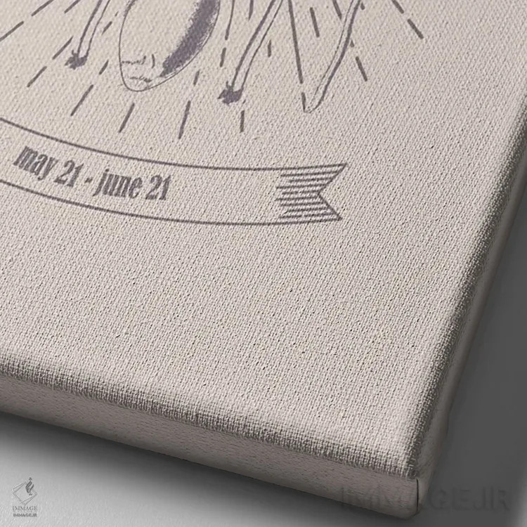 تابلو دکوراتیو قارچ های زودیاک جوزا اثر امانوئلا کاراتونی - نمای نزدیک بافت بوم