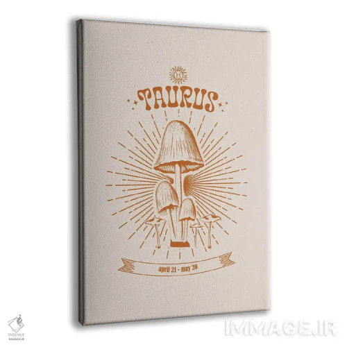 تابلو دکوراتیو قارچ های زودیاک ثور اثر امانوئلا کاراتونی - نمای پرسپکتیو محصول