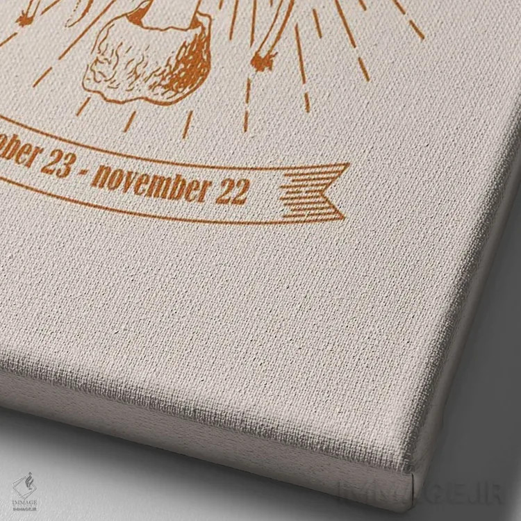 تابلو دکوراتیو قارچ های زودیاک عقرب اثر امانوئلا کاراتونی - نمای نزدیک بافت بوم