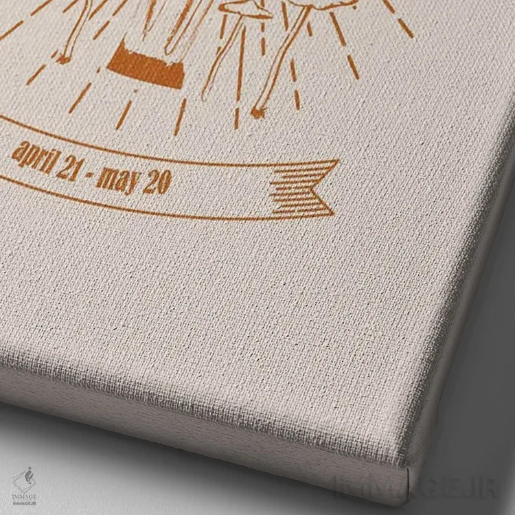 تابلو دکوراتیو قارچ های زودیاک ثور اثر امانوئلا کاراتونی - نمای نزدیک بافت بوم