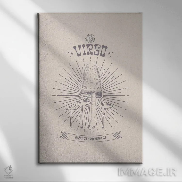 تابلو دکوراتیو قارچ های زودیاک سنبله اثر امانوئلا کاراتونی - نمای روبهرو روی دیوار