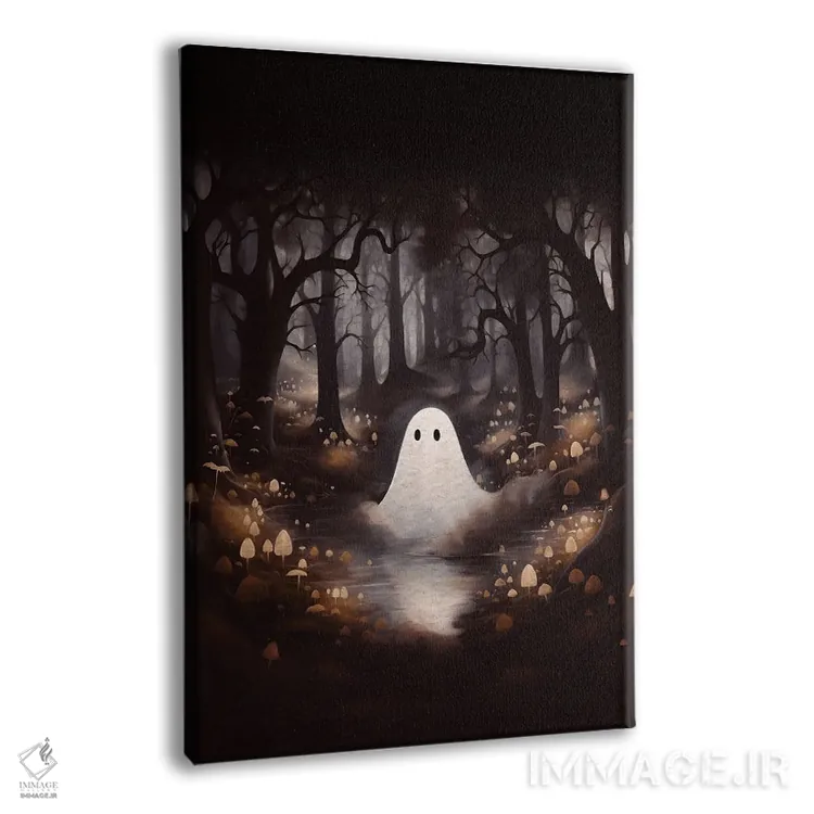 تابلو دکوراتیو روح بین قارچ ها اثر امانوئلا کاراتونی - نمای پرسپکتیو محصول