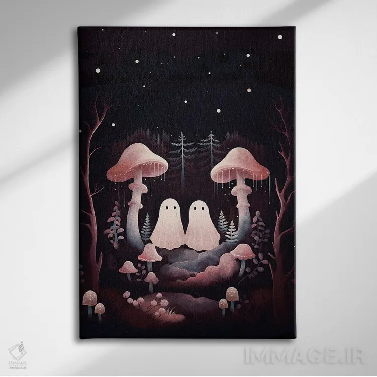 تابلو دکوراتیو ارواح دوقلوی قارچی اثر امانوئلا کاراتونی - نمای روبهرو روی دیوار