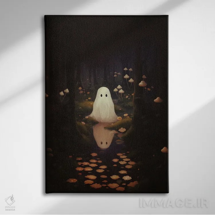 تابلو دکوراتیو روح قارچ ها اثر امانوئلا کاراتونی - نمای روبهرو روی دیوار