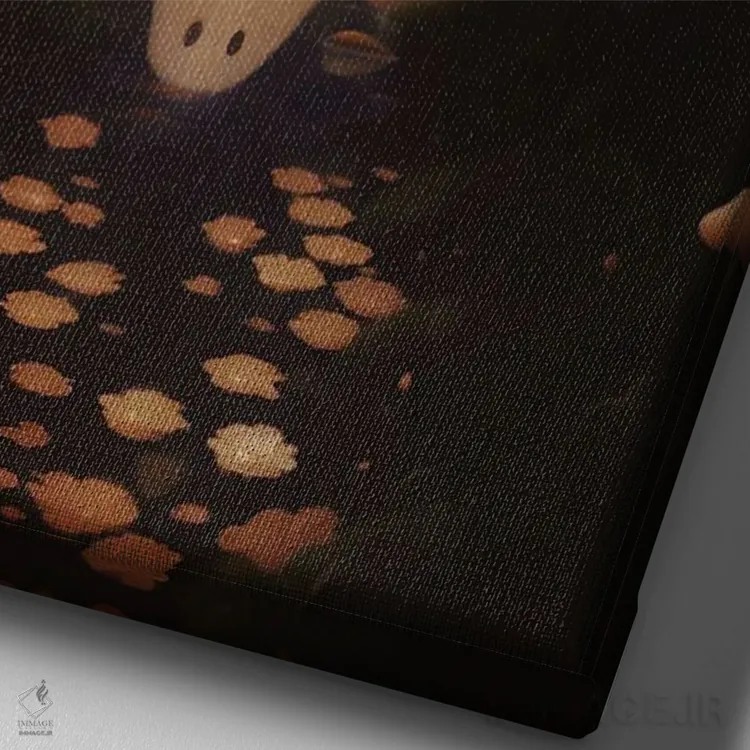 تابلو دکوراتیو روح قارچ ها اثر امانوئلا کاراتونی - نمای نزدیک بافت بوم