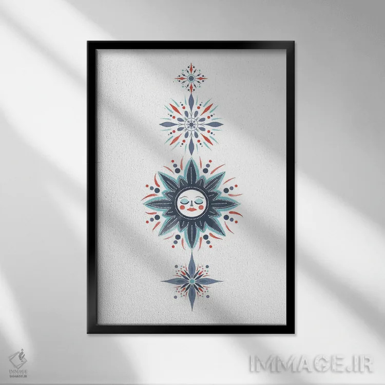 تابلو دکوراتیو آسمان زمستانی اثر امانوئلا کاراتونی - نمای قابدار مشکی