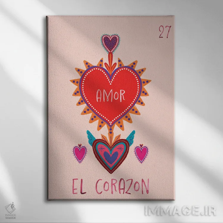 تابلو دکوراتیو قلب اثر امانوئلا کاراتونی - نمای روبهرو روی دیوار