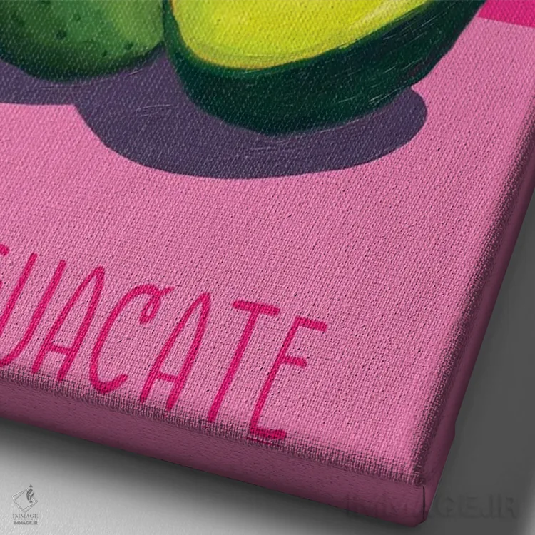 تابلو دکوراتیو ال آگواکاته: آووکادو اثر امانوئلا کاراتونی - نمای نزدیک بافت بوم