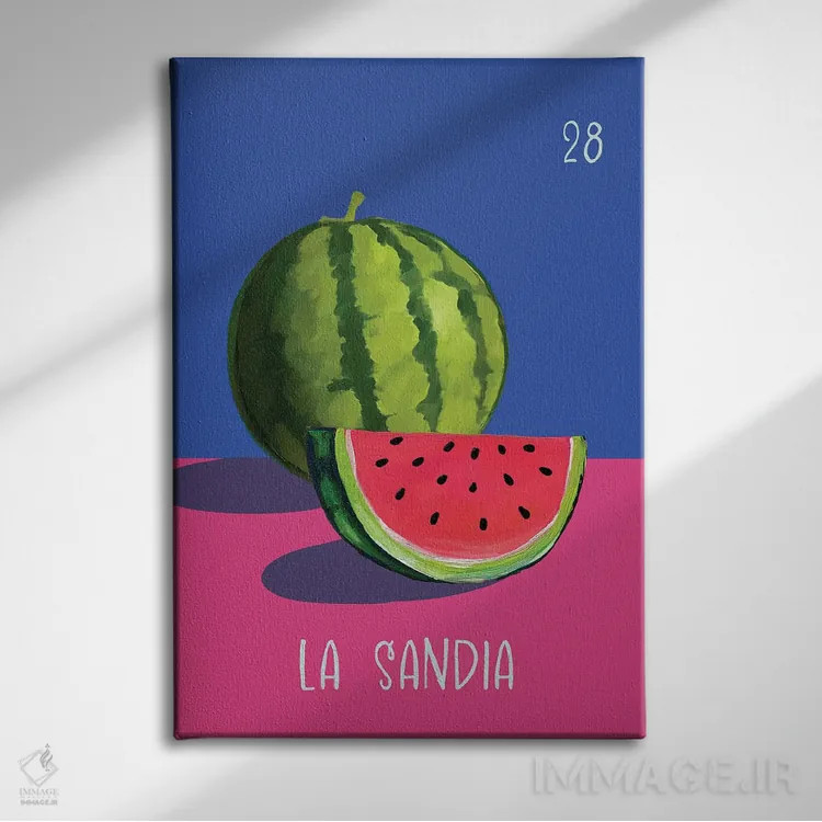 تابلو دکوراتیو لا سندیا: هندوانه اثر امانوئلا کاراتونی - نمای روبهرو روی دیوار