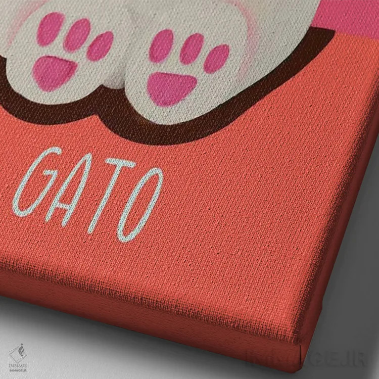 تابلو دکوراتیو ال گاتو: گربه اثر امانوئلا کاراتونی - نمای نزدیک بافت بوم