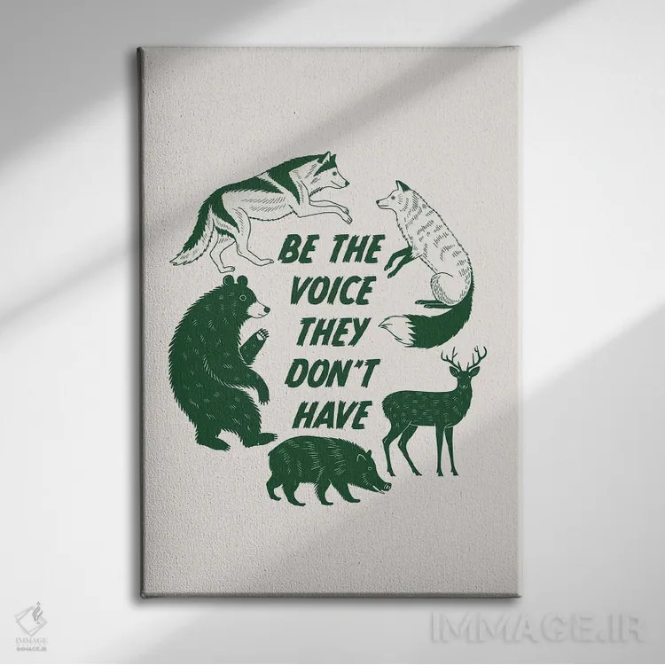 تابلو مینیمال صدای دیگران باش اثر امانوئلا کاراتونی - نمای روبهرو روی دیوار